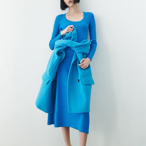 ZARA Long Rib Knit Dress - Picture 3 of 8